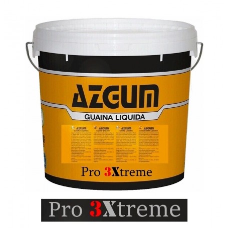 GUAINA LIQUIDA IMPERMEABILIZZANTE AZGUM "PRO 3XTREME" TRIPLA RESA - 1 LT /3 MQ   FUSTO DA 14 L COL. VERDE