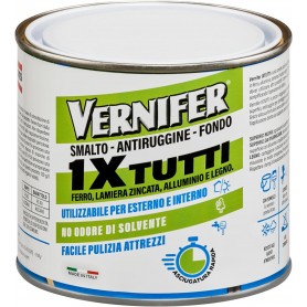 VERNIFER SMALTO ANTIRUGGINE FONDO AREXON FERRO LAMIERA ZINCATA LEGNO CON GUANTI   500 ML - GRAFITE ANTICHIZZATO