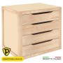 CASSETTIERA IN LEGNO MASSELLO NATURALE V ERNICIABILE CON 4 CASSETTI 39X30X37.5H