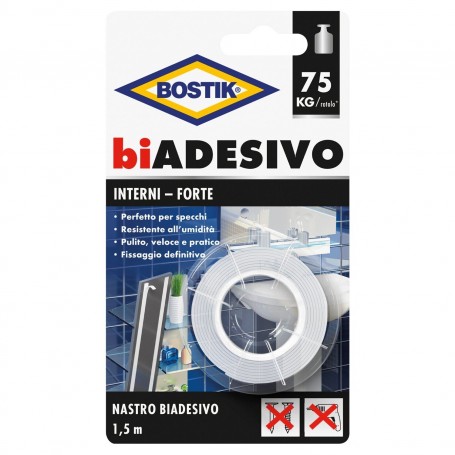 BOSTIK NASTRO BIADESIVO EXTRA FORTE IDEALE PER INTERNO ESTERNO 19 MM. X 1,5 MT