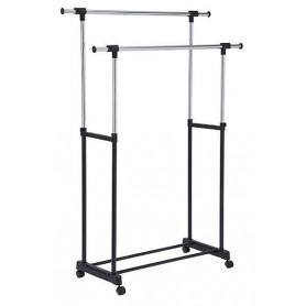 APPENDIABITI STANDER DOPPIO IN ACCIAIO ESTENSIBILE CON RUOTE MISURE 90X100/173H