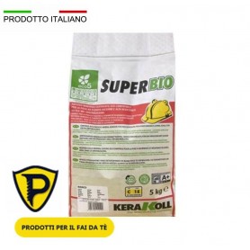 COLLA PER PIASTRELLE MATTONELLE SUPER BI O BIANCO KERACOLL  IN SACCO DA 5 KG