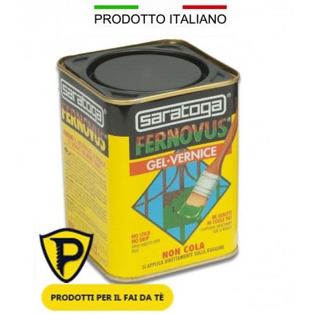 PITTURA SMALTO GEL VERNICE ANTIRUGGINE F FERNOVUS SARATOGA EFFETTO 2IN1 BARATTOLO DA 750 ML   COL. VERDE TIROLO MICACEO