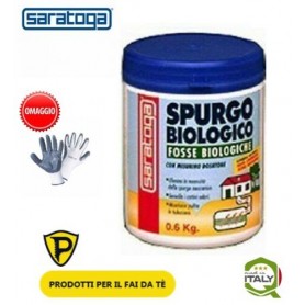 SPURGO BIOLOGICO SARATOGA FOSSE BIOLOGIC HE CON DOSATORE CONF. 0,6 KG + GUANTI