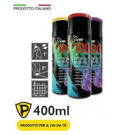 VERNICE SMALTO SPRAY VMD 100 BOMBOLETTA DA 400 ML  COL. BIANCO CREMA (RAL 9001)