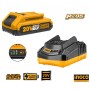 SMERIGLIATRICE ANGOLARE 115 A BATTERIE 20 V PROFESSIONALE INGCO + 1 BATTERIA 2AH