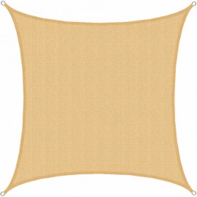 TELO OMBREGGIANTE  BEIGE M 2,9 X 2,9 VELA QUADRATA PER GIARDINO ESTERNO + ANELLI