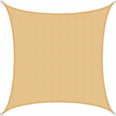 TELO OMBREGGIANTE  BEIGE M 2,9 X 2,9 VELA QUADRATA PER GIARDINO ESTERNO + ANELLI