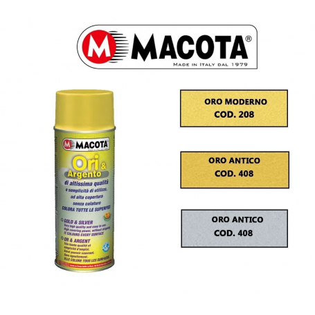 VERNICE SPRAY ORI E ARGENTO -COD 408- DECORAZIONE EFFETTO ORO O ARGENTO - DA 400 ML   COL. ORO ANTICO