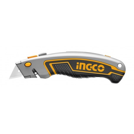 CUTTER PROFESSIONALE INGCO 19X61 MM CON 6 LAME DI RICAMBIO + GUANTI ANTI TAGLIO