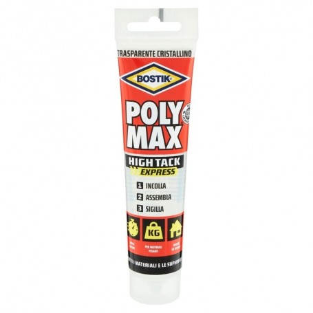 POLY MAX HIGH TACK EXPRESS TRASPARENTE COLLA DI MONTAGGIO UNIVERSALE - TUBO 165 G