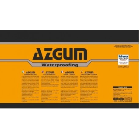 GUAINA LIQUIDA IMPERMEABILIZZANTE AZGUM + GUANTI OMAGGIO   FUSTO DA 20 KG   COL. NERO