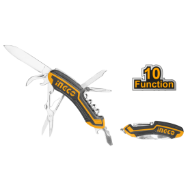 COLTELLINO MULTIFUNZIONE TASCABILE INGCO 10 FUNZIONI CAVATAPPI MULTIUSO MANUALE