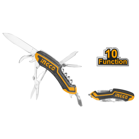 COLTELLINO MULTIFUNZIONE TASCABILE INGCO 10 FUNZIONI CAVATAPPI MULTIUSO MANUALE