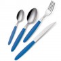 SET POSATE X 6 PERSONE -24 PZ- BLU - FORCHETTECOLTELLI CUCCHIAI CUCCHIAINI ACCIAIO INOX