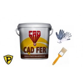 CAD FER TRATTAMENTO FERRI D'ARMATURA ANTI CORROSIVO + PENNELLO + GUANTI - DA 5 KG