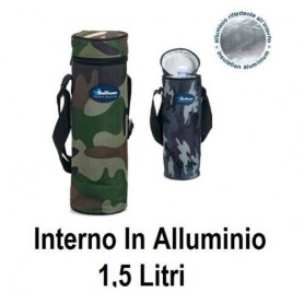 PORTA BOTTIGLIE TERMICO MIMETICO BORSA FRIGO VIAGGIO CAMPEGGIO MARE PESCA   1,5 LT