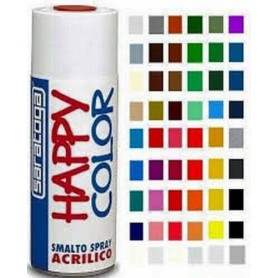 VERNICE SPRAY SARATOGA HAPPY COLOR ACRILICA SOVRAVERNICIABILE BOMBOLETTA 400 ML   TESTA DI MORO 2 GRIGIO RAL 8019