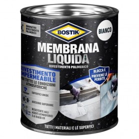 IMPERMEABILIZZANTE MEMBRANA LIQUIDA BOSTIK BARRIERA PROTETTIVA CONTRO L'ACQUA   1 L   BIANCO